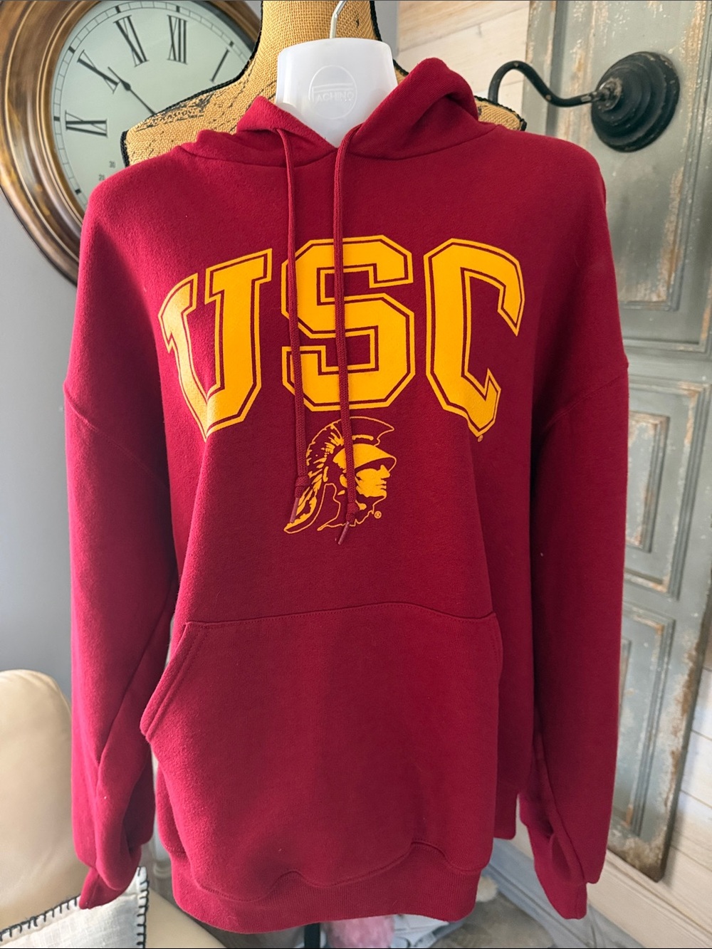 Russell Athletic Maroon Hoodie with Gold USC Graphics